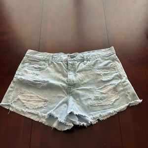 American Eagle High-Waisted Shorty Shorts: Size 14
